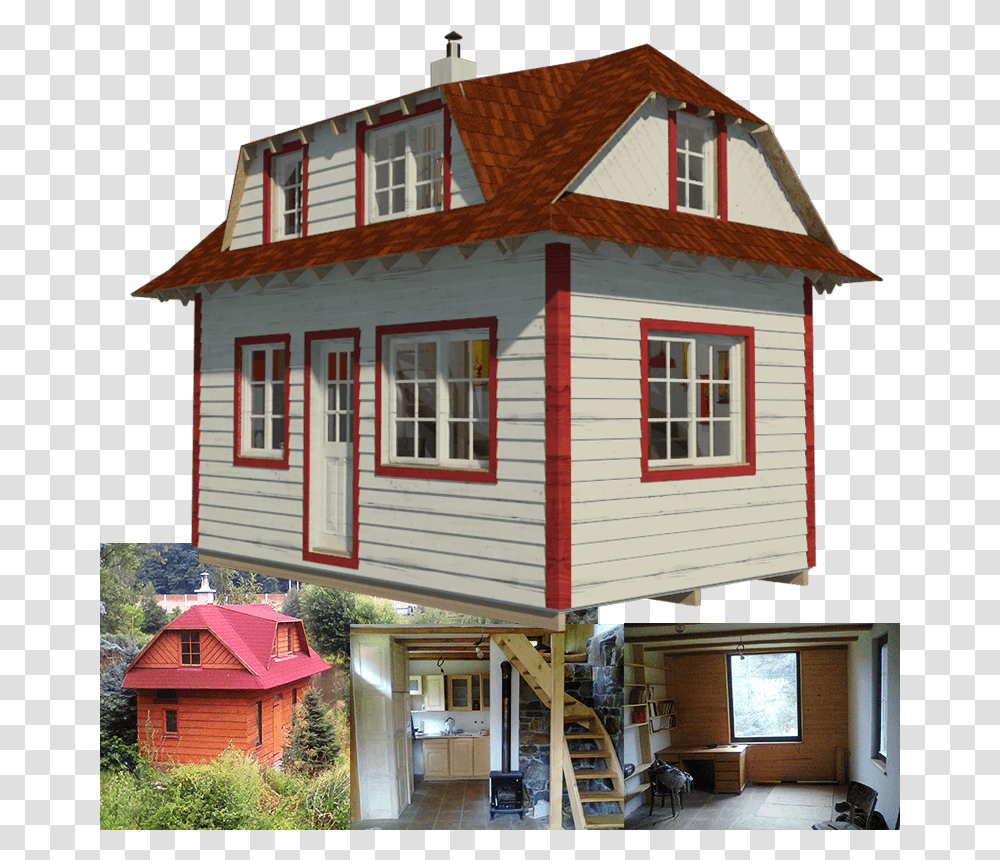 Small House Two Story Tiny House Floor Plans, Housing, Building, Roof, Wood Transparent Png
