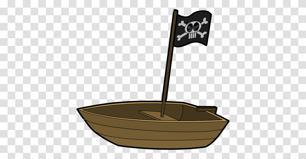 Small Pirate Boat With A Flag Vector Graphics, Incense, Vehicle, Transportation, Bowl Transparent Png