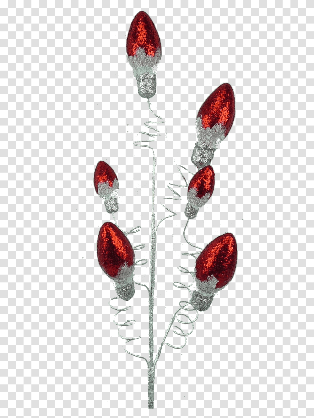 Small Red Light Bulb Spray Earrings, Plant, Flower Transparent Png
