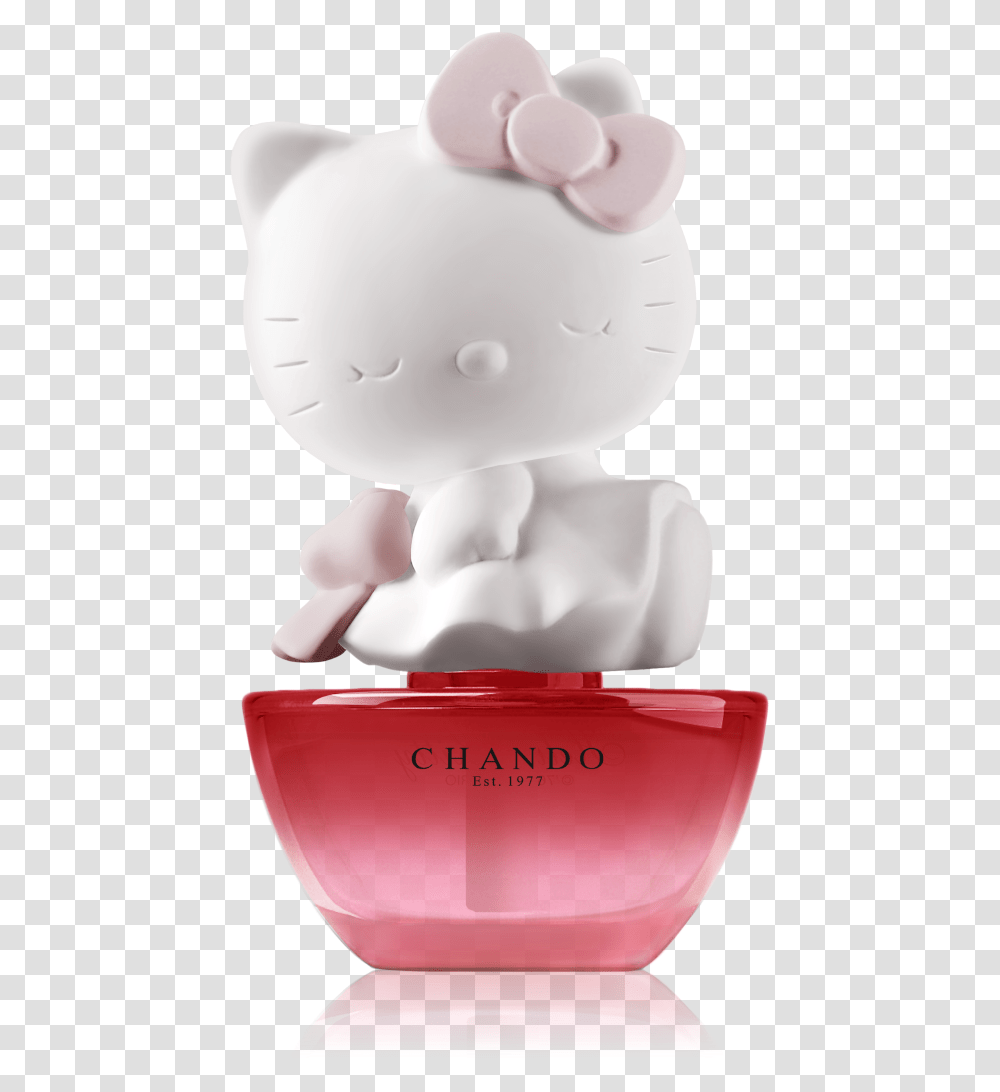 Small Round Face Pink Bow And A Cute Expression Perfume, Bottle, Cosmetics, Snowman, Winter Transparent Png