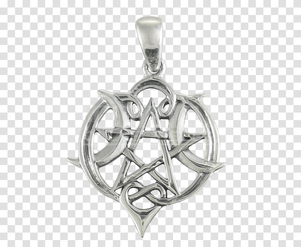 Small Silver Heart Pentacle Pendant Pentacle Full Size Locket Transparent Png