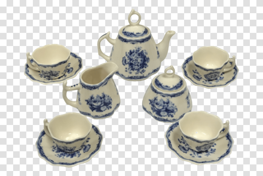 Small Tea Set, Pottery, Porcelain, Art, Teapot Transparent Png