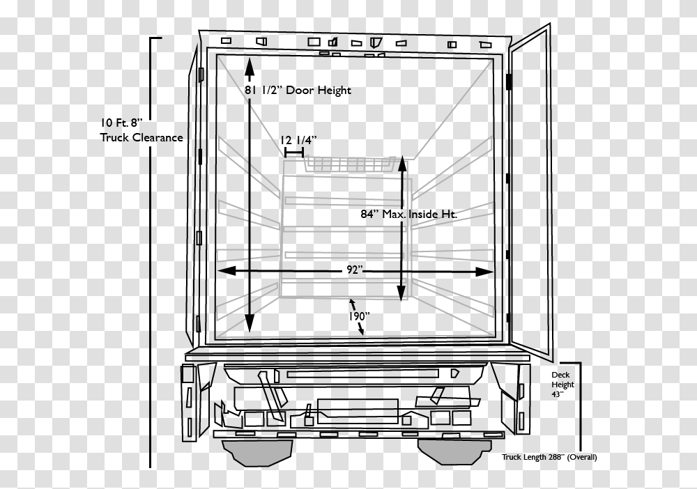Small Truck Boxart Box Truck Door Dimensions Box Truck Dimensions, Appliance, Refrigerator, Plate Rack Transparent Png