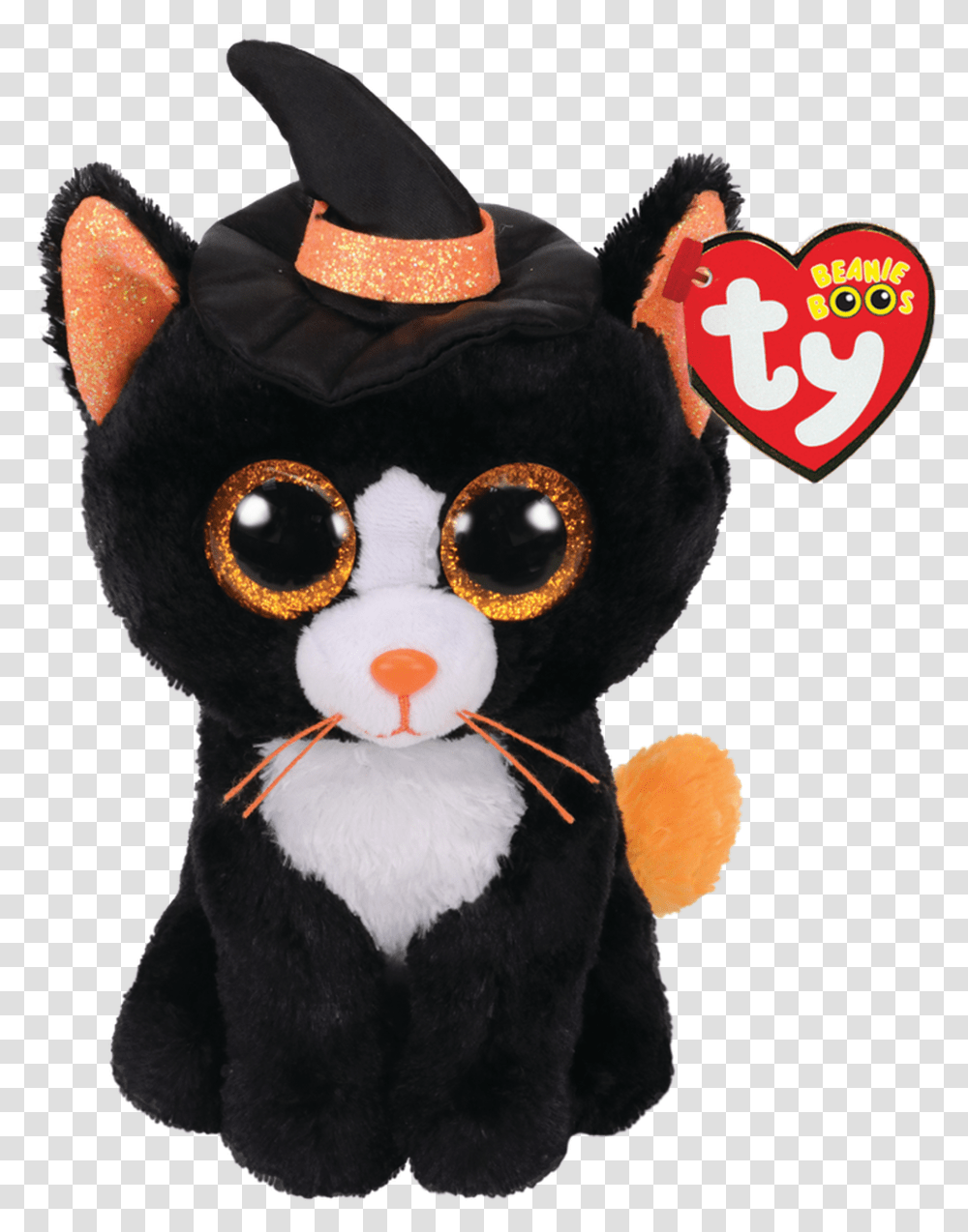 Small Witchie Cat Halloween Beanie Boos Ty Cat, Plush, Toy, Mascot, Food Transparent Png