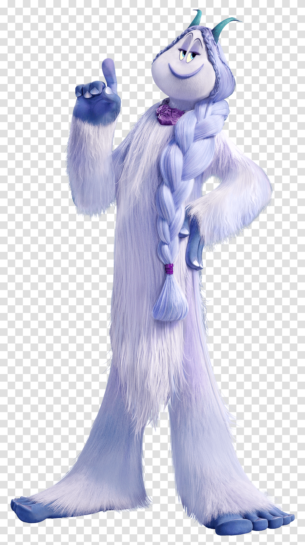 Smallfoot Meechee Yeti Holding Finger Up Smallfoot, Angel, Doll, Toy Transparent Png