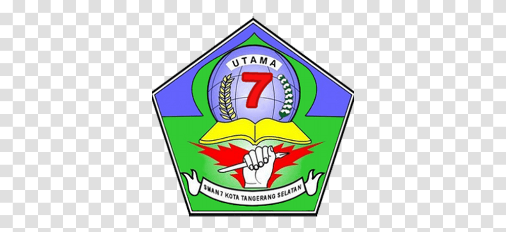 Sman 7 Tangsel 7 Logo, Symbol, Trademark, Text, Label Transparent Png