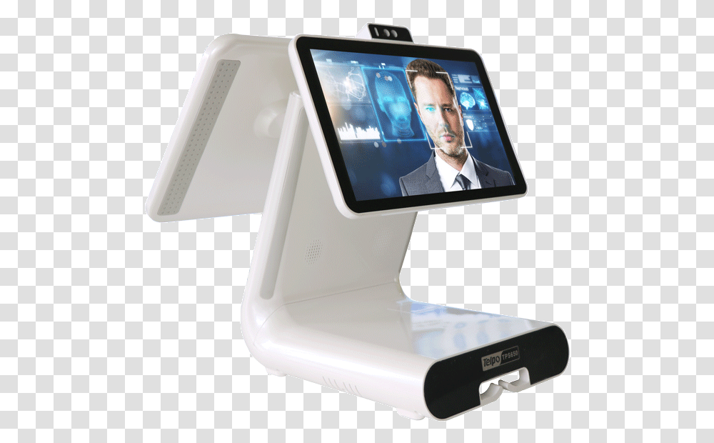 Smart Biometric Face Recognition Cash Register Machines, Person, Human, Tablet Computer, Electronics Transparent Png