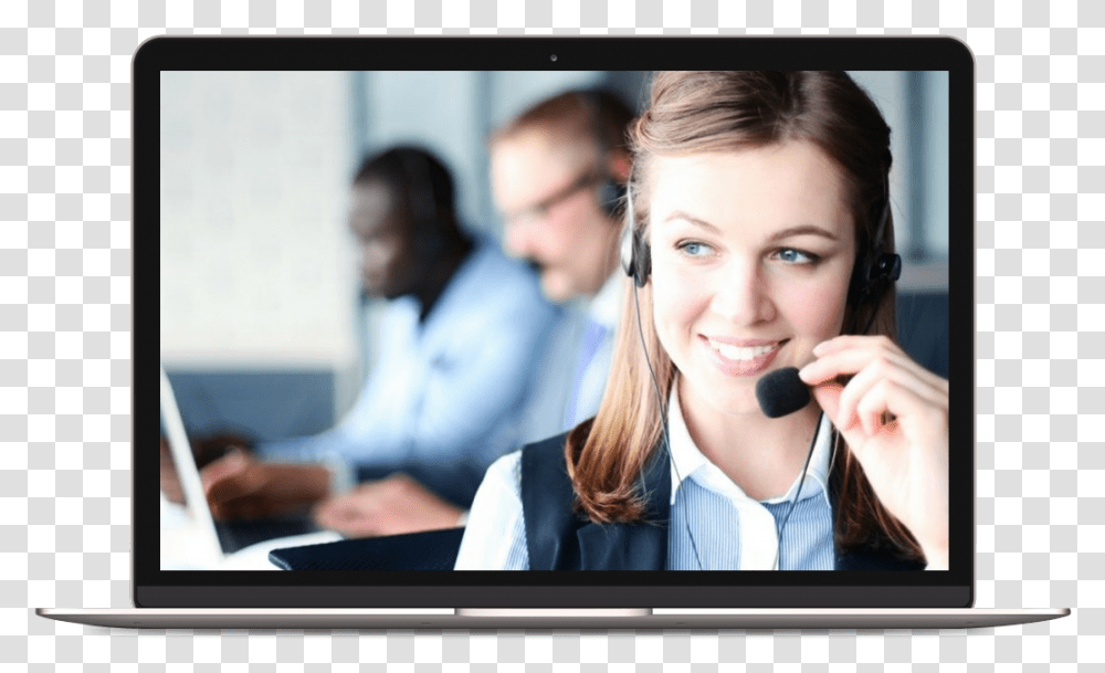 Smart Call Center Girls, Person, Screen, Electronics, Monitor Transparent Png
