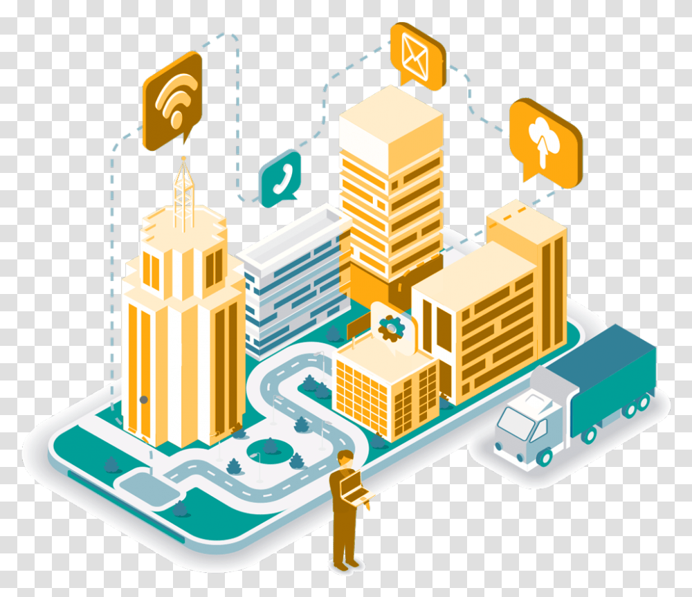 Smart City Isometric, Building, Toy, Network, Architecture Transparent Png