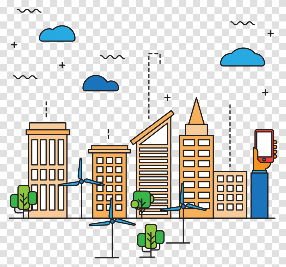 Smart City Smart City Clip Art, Urban, Super Mario, Building, Town Transparent Png