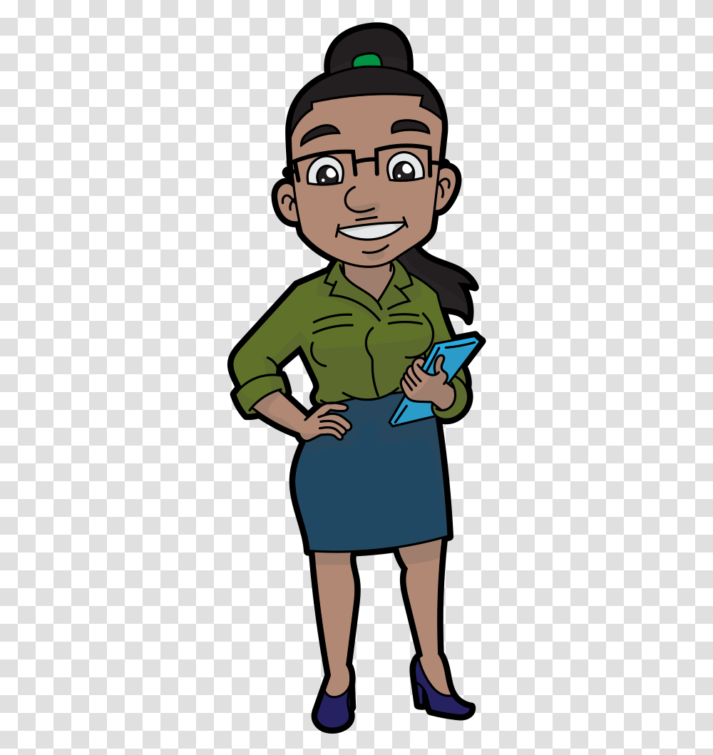 Smart Clipart Black Business Woman Cartoon, Person, Sleeve, Green Transparent Png