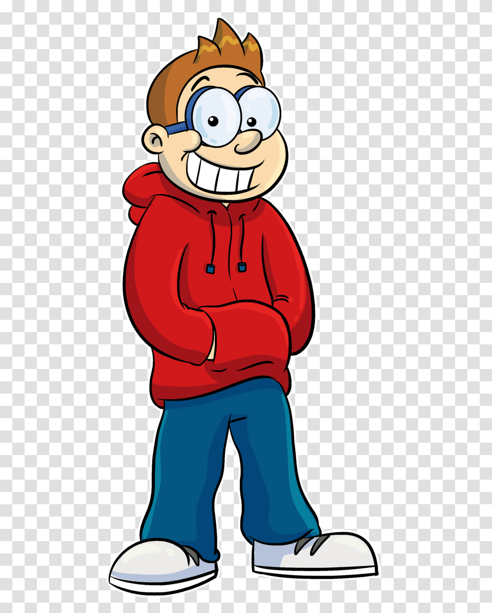 Smart Cool Kid Cartoon, Apparel, Sweatshirt, Sweater Transparent Png