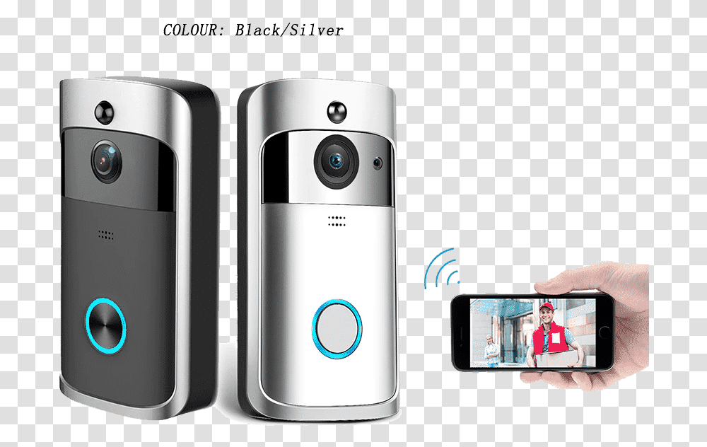 Smart Home Doorbell Hd Camera Wifi Night Vision Video Doorbell, Phone, Electronics, Person, Human Transparent Png