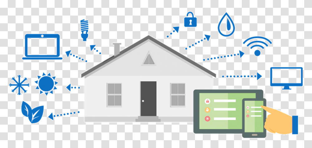 Smart House Tech Icon Smart Home Technology, Building, Housing, Cottage, Urban Transparent Png