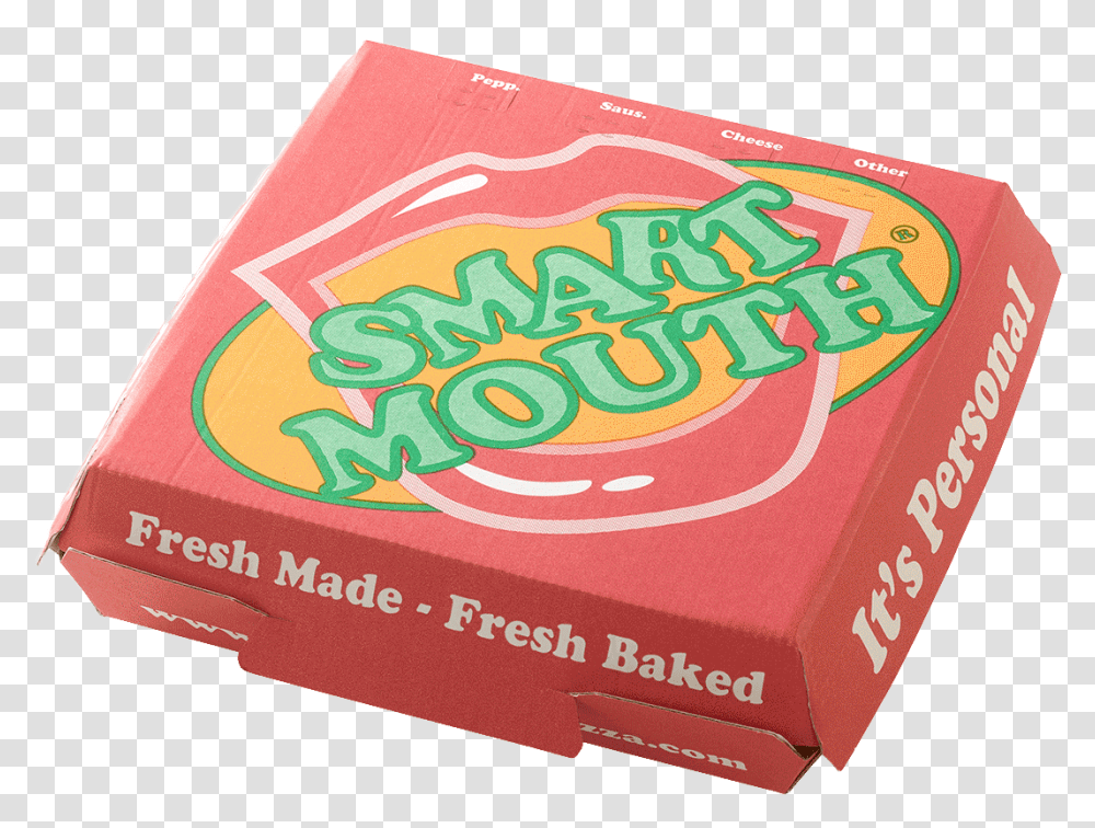 Smart Mouth Pizza Box Box, Gum, Food, Candy Transparent Png