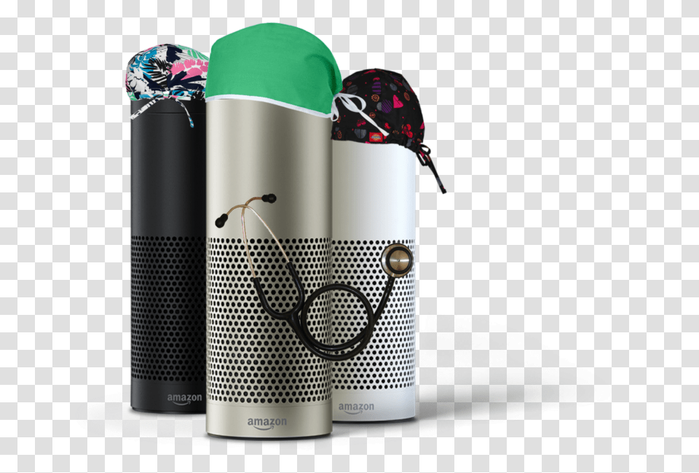 Smart Speakers And A Water Bottle, Electronics, Cylinder Transparent Png