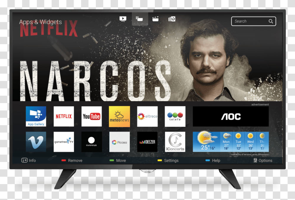 Smart Tv Aoc 32, Monitor, Screen, Electronics, Display Transparent Png