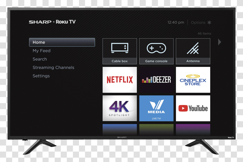 Smart Tv Sharp Roku Tv 32 Inch, Monitor, Screen, Electronics, Display Transparent Png