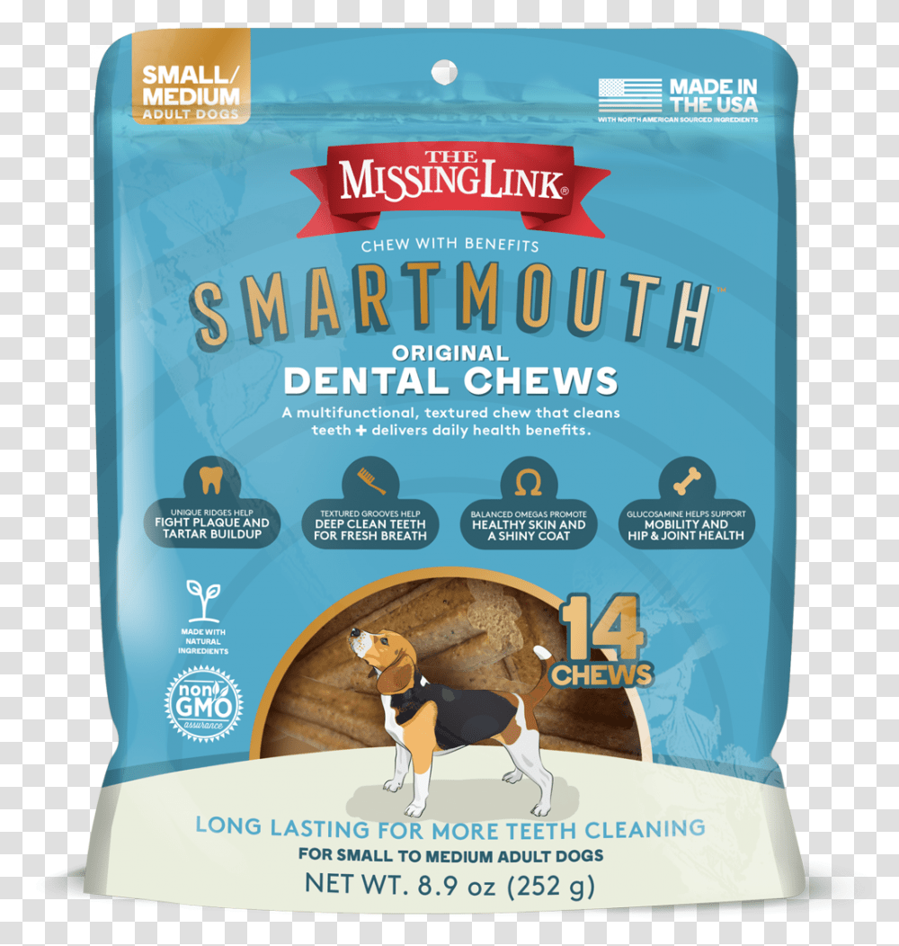 Smartmouth Dental Chew Missing Link Smartmouth, Mammal, Animal, Poster, Advertisement Transparent Png