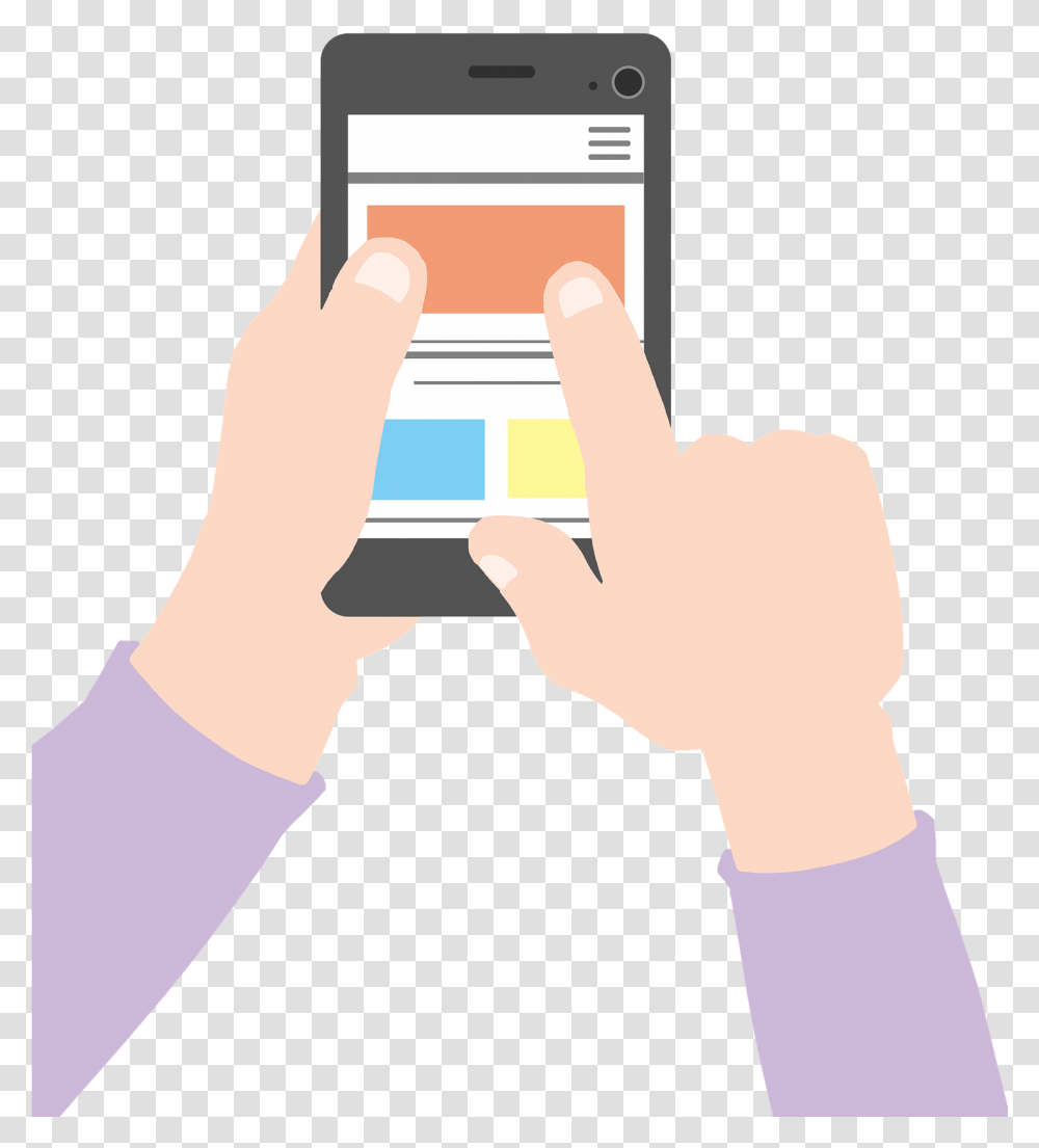 Smartphone App News Web Internet Information Hand Smartphone Clipart, Person, Human, Word Transparent Png