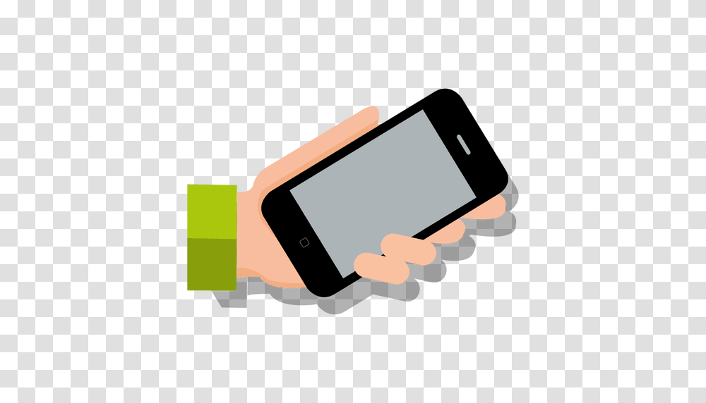 Smartphone On Hand Cartoon, Electronics, Computer, Tablet Computer, Mobile Phone Transparent Png