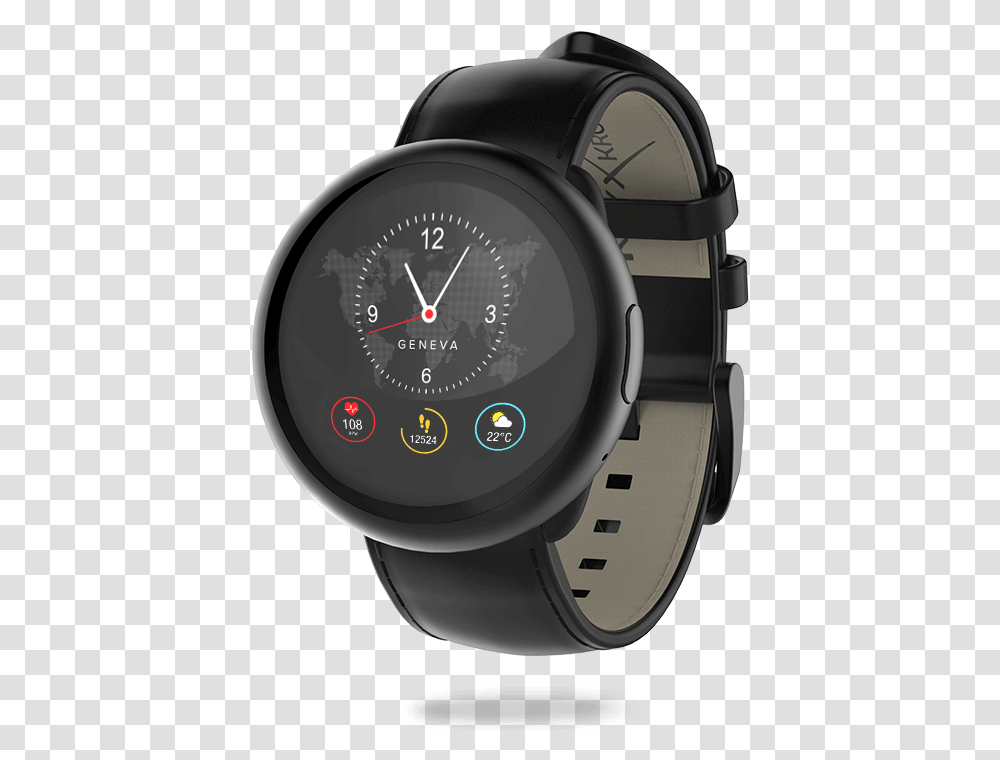 Smartwatch With Circular Color Touchscreen And Heart Rate Mykronoz, Wristwatch, Clock Tower, Architecture, Building Transparent Png