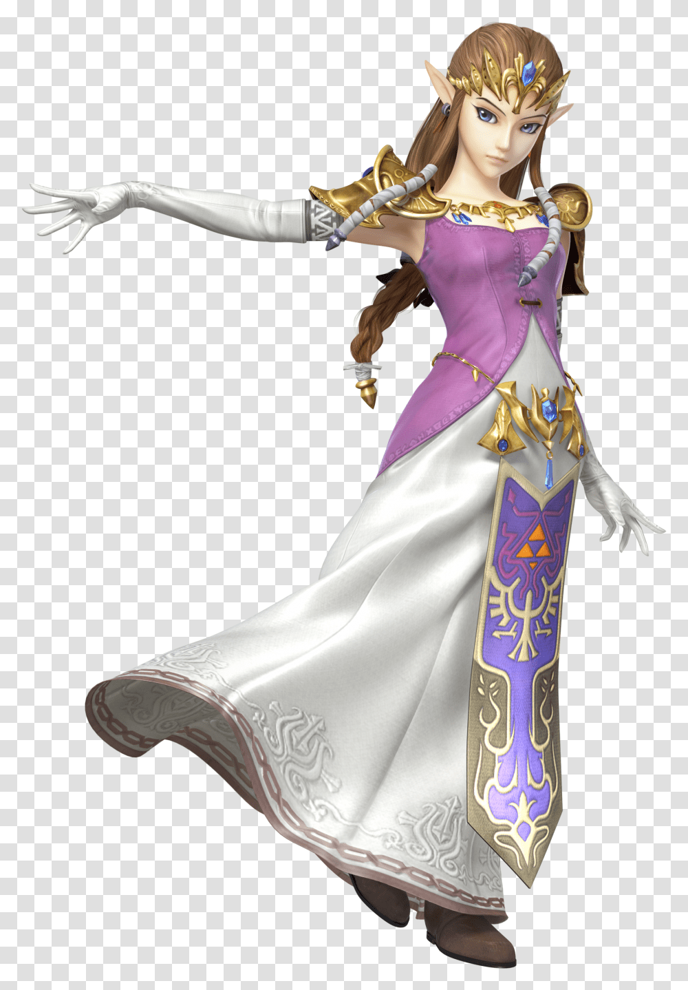 Smash 4 Costumes Zelda Super Smash Bros Wii U, Figurine, Person, Toy Transparent Png