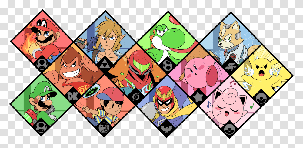 Smash 64drawing All The Smash Fighters In The Series, Comics, Book, Manga Transparent Png