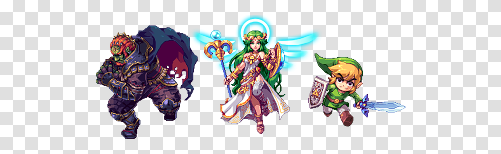 Smash Bros Characters Turned Into Gorgeous Pixel Art Palutena Goddess Of Light, Person, Human, Crowd, Carnival Transparent Png