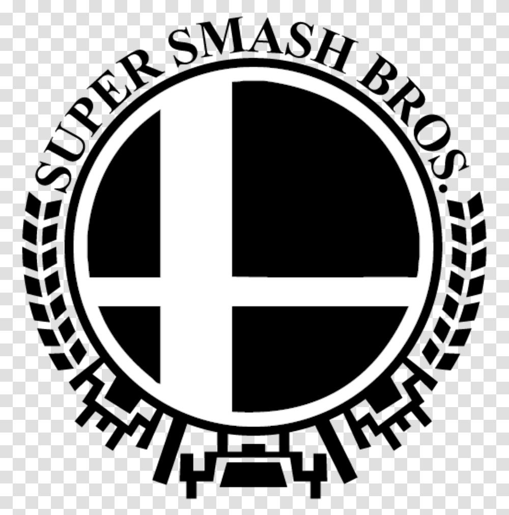 Smash Bros Logo Black And White, Arrow, Sign, Emblem Transparent Png