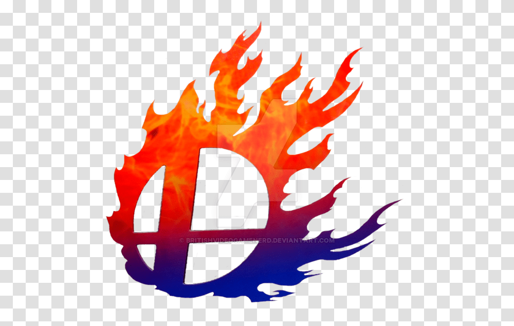 Smash Bros Logo, Poster, Advertisement, Fire, Flame Transparent Png