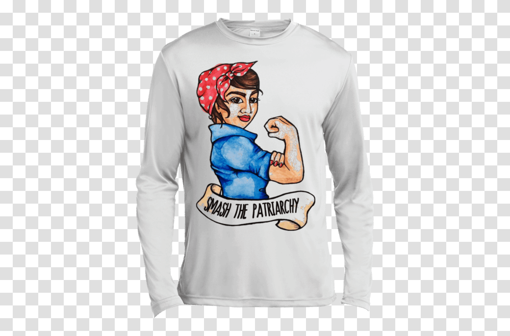 Smash The Patriarchy Shirt Retro Style Rosie The Riveter Tee, Sleeve, Apparel, Long Sleeve Transparent Png