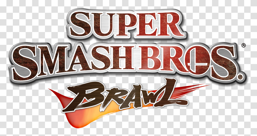 Smashlogo Super Smash Bros Brawl Title, Word, Label, Food Transparent Png