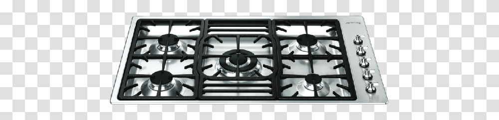 Smeg 90cm Stainless Steel Gas Cooktop Pga95 4 Smeg, Oven, Appliance, Stove, Indoors Transparent Png