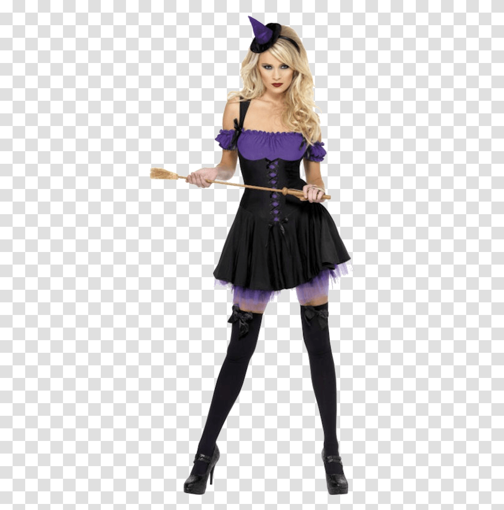 Smiffys Sexy Witch Blue Costume, Person, Female, Performer Transparent Png