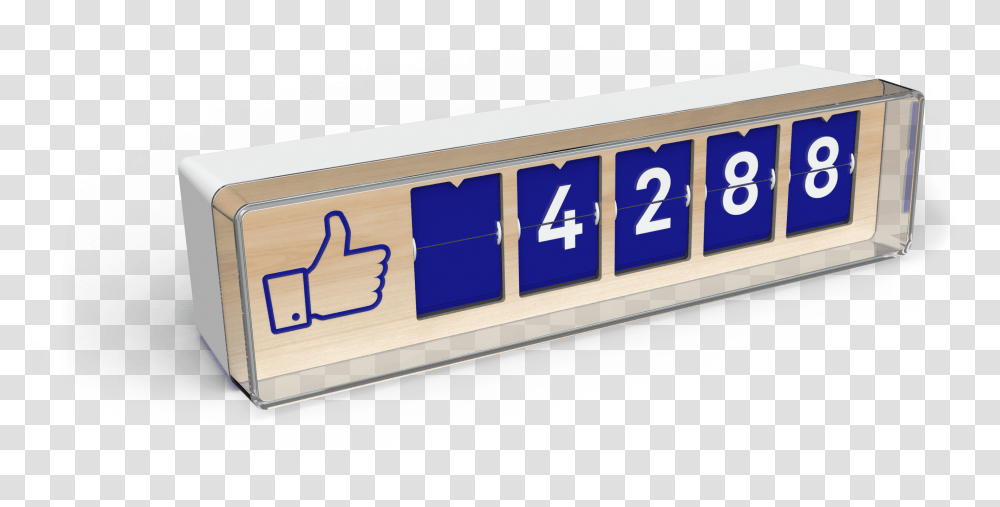 Smiirl Facebook Like Counter Real Time 5 Digits Wood Number Counter, Clock, Digital Clock, Symbol, Text Transparent Png