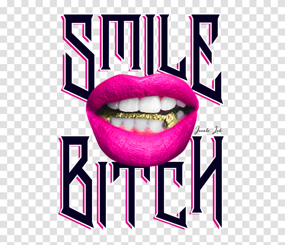 Smile Bitch Female Grillz Gold Lips Balenciaga Triple S Trainers, Teeth, Mouth, Poster, Advertisement Transparent Png