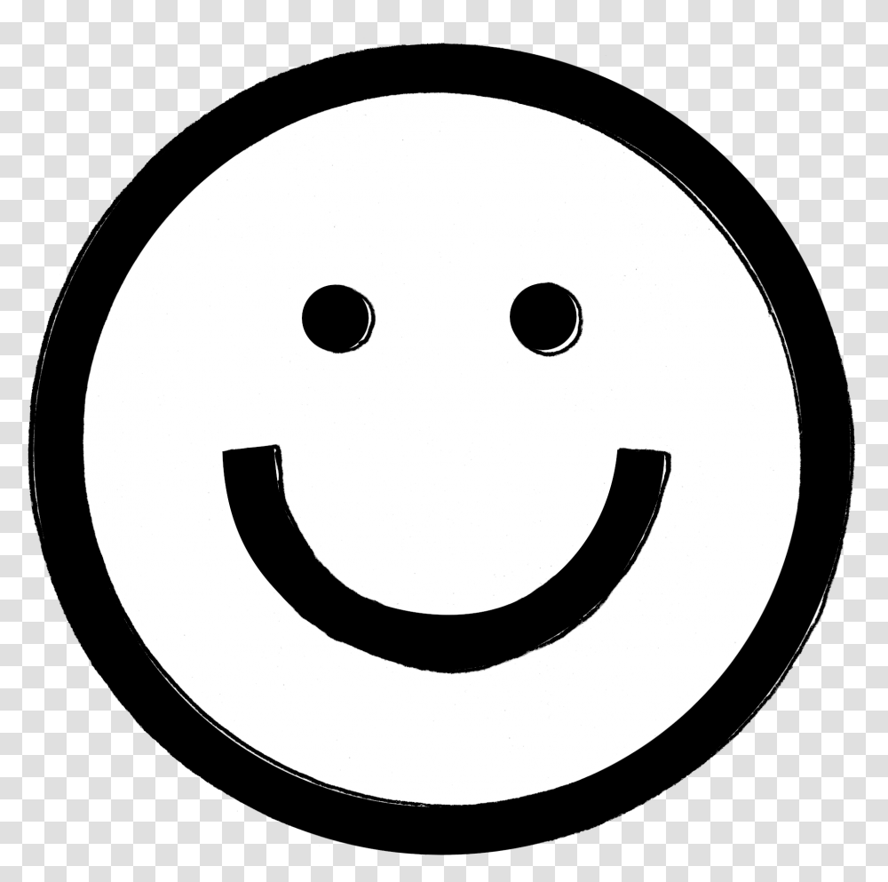 Smile Emoji Black And White Stick Figure Happy Face, Logo, Trademark, Stencil Transparent Png