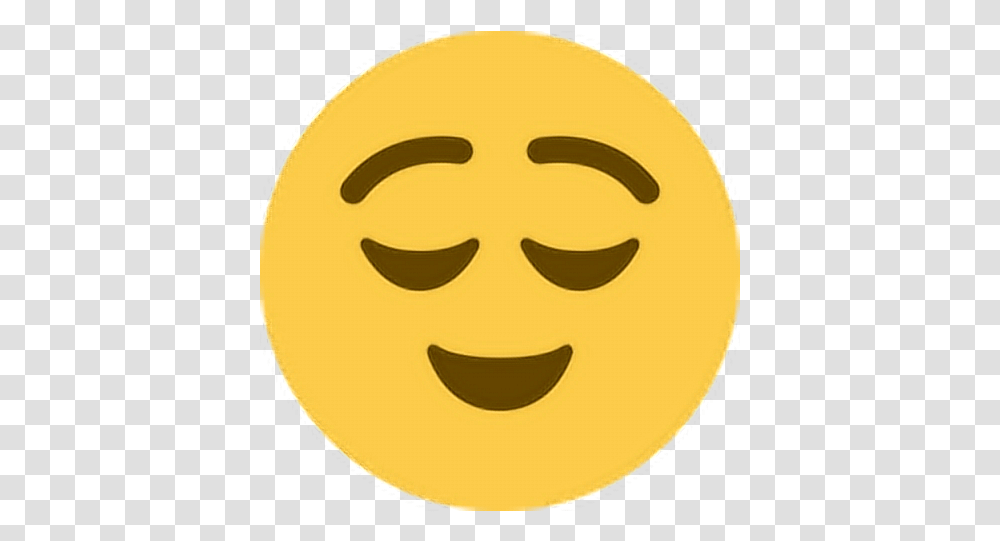 Smile Emoji Emoticon Face Expression Relieved Emoji Twitter, Label, Plant, Food, Pumpkin Transparent Png