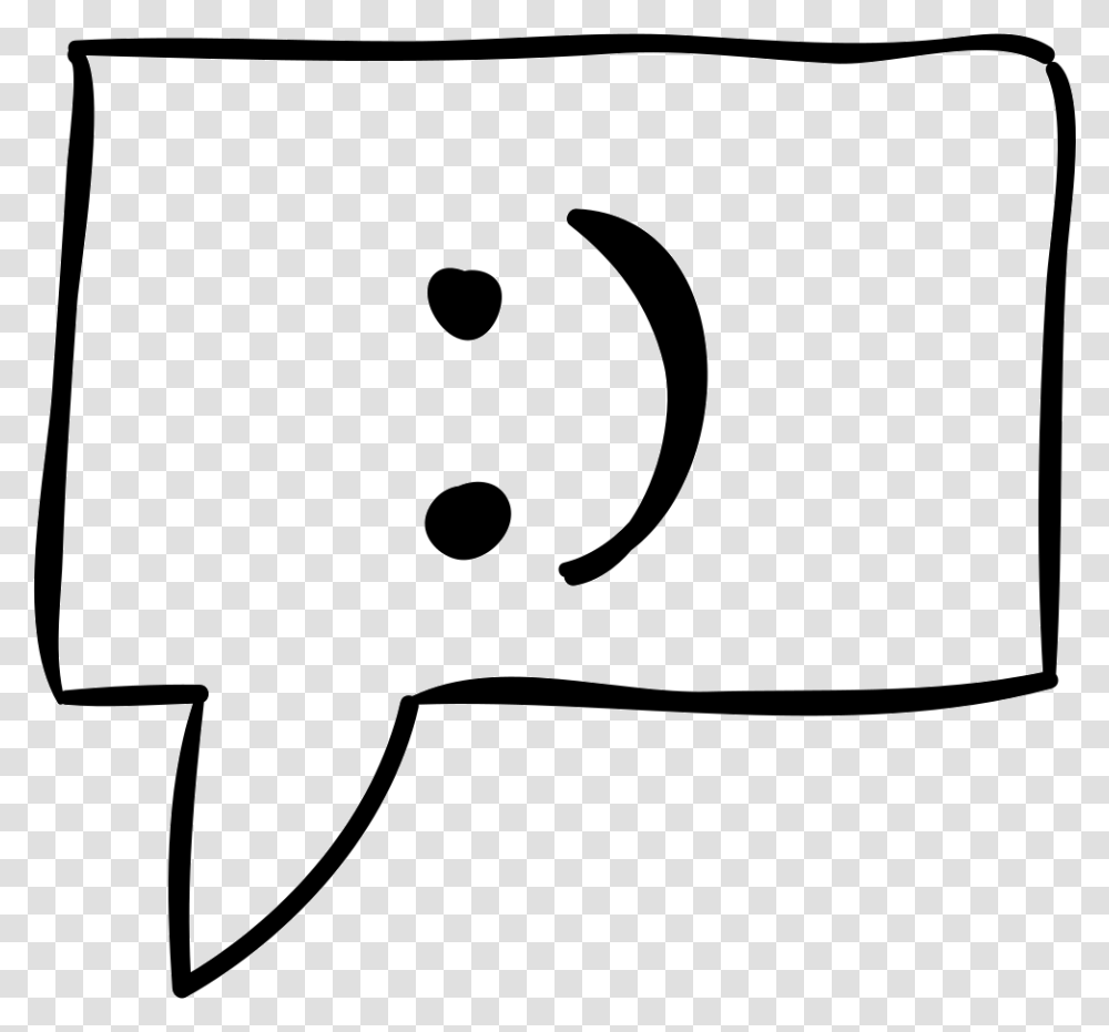 Smile In Message Sketched Speech Bubble Smile Sketch Icon, Animal, Mammal, Stencil, Sea Life Transparent Png