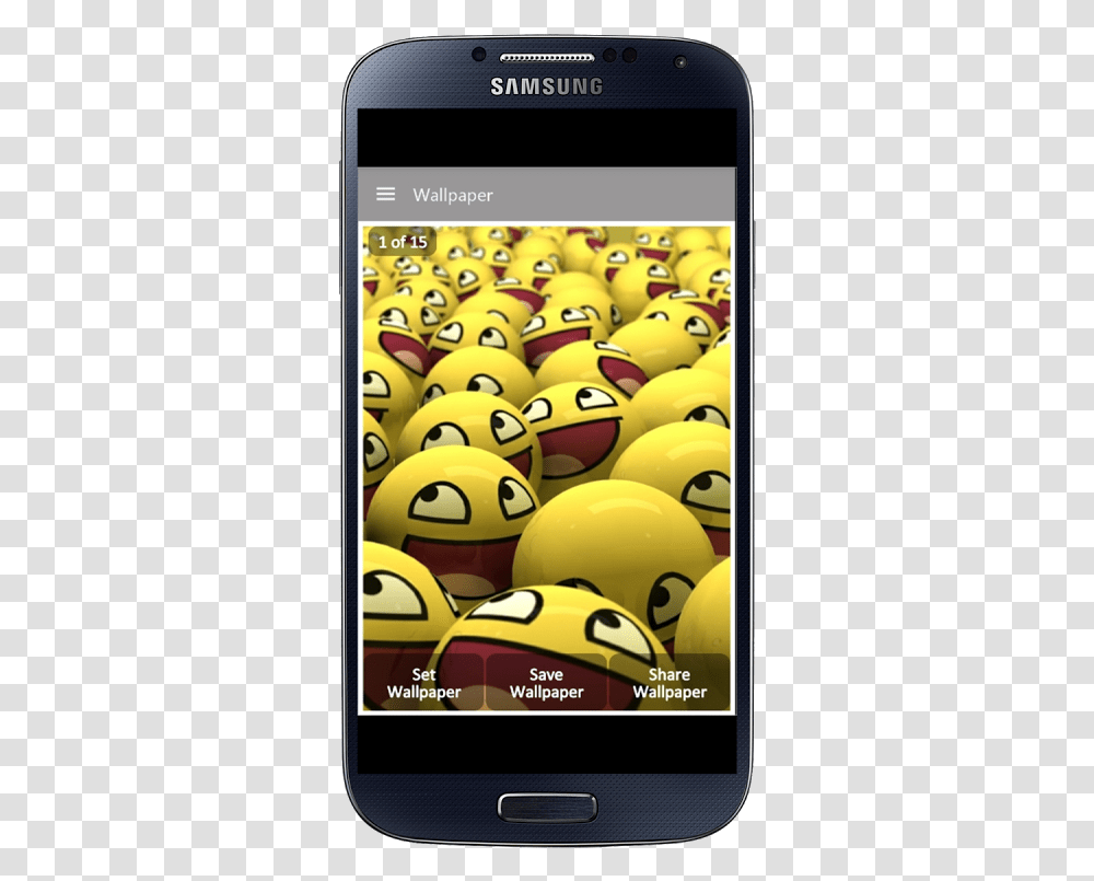 Smile Wallpaper The App Store Lots Of Yellow Troll Face, Mobile Phone, Electronics, Cell Phone, Pac Man Transparent Png