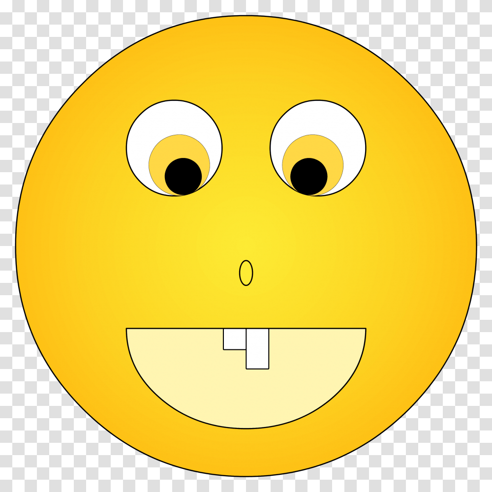 Smile With Two White Teeth As A Picture Happy, Sphere, Text, Pac Man, Treasure Transparent Png