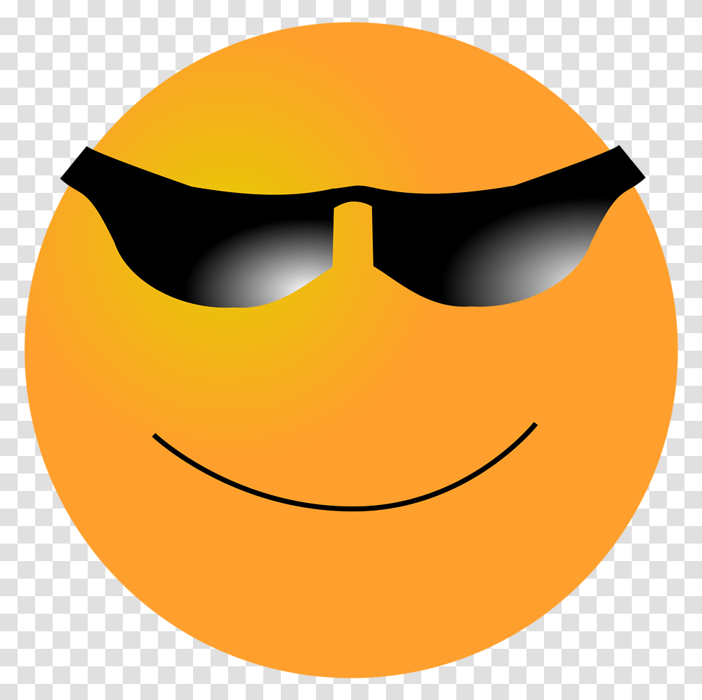 Smiley Cara Feliz Gafas De Sol Emociones Cool Dude Clip Art, Label, Pac Man Transparent Png
