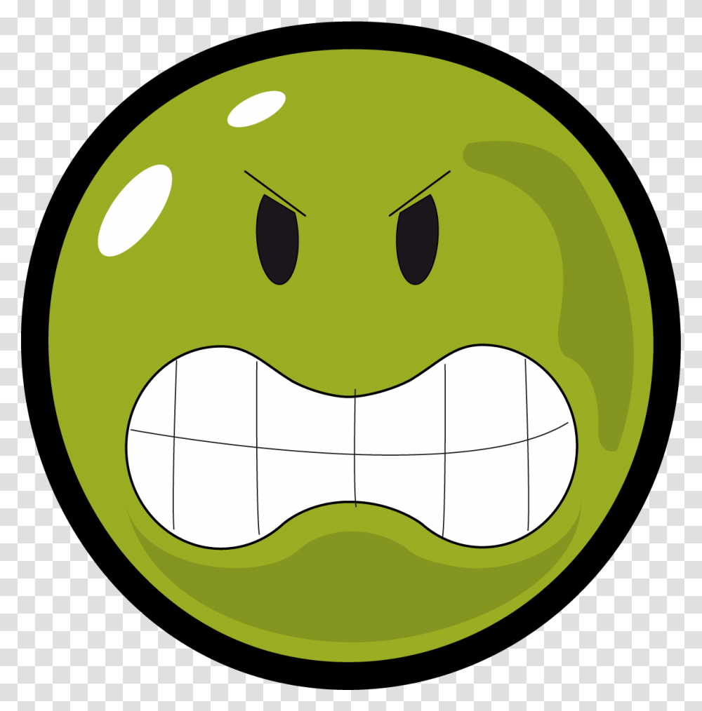 Smiley Clipart Angry Face Green, Plant, Produce, Food Transparent Png