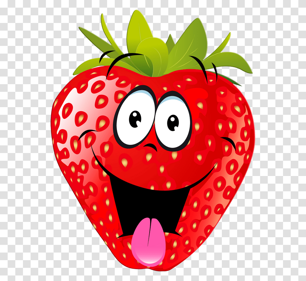 Smiley Clipart Fruit Strawberry Cartoons, Plant, Food, Number Transparent Png