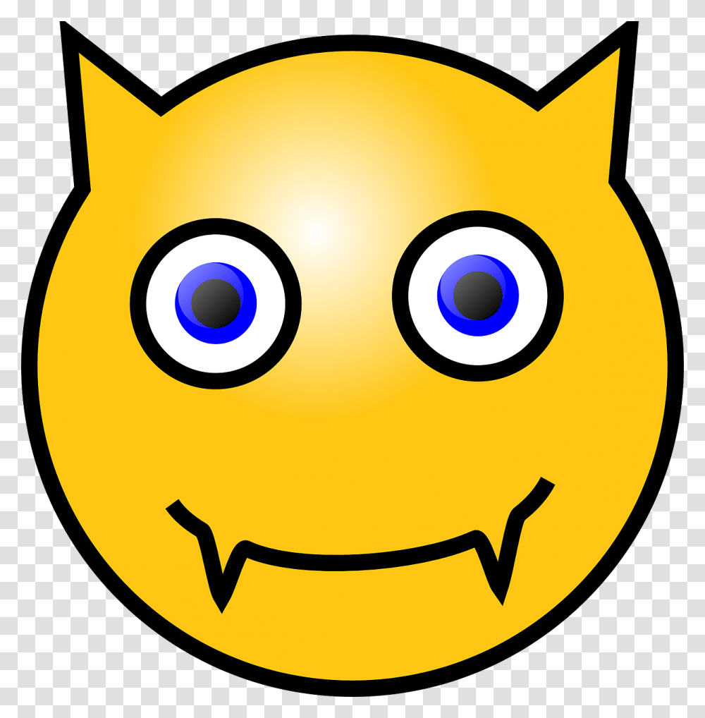 Smiley Devil Yellow Free Vector Graphic On Pixabay Devil Smiley Face, Label, Text, Outdoors, Nature Transparent Png