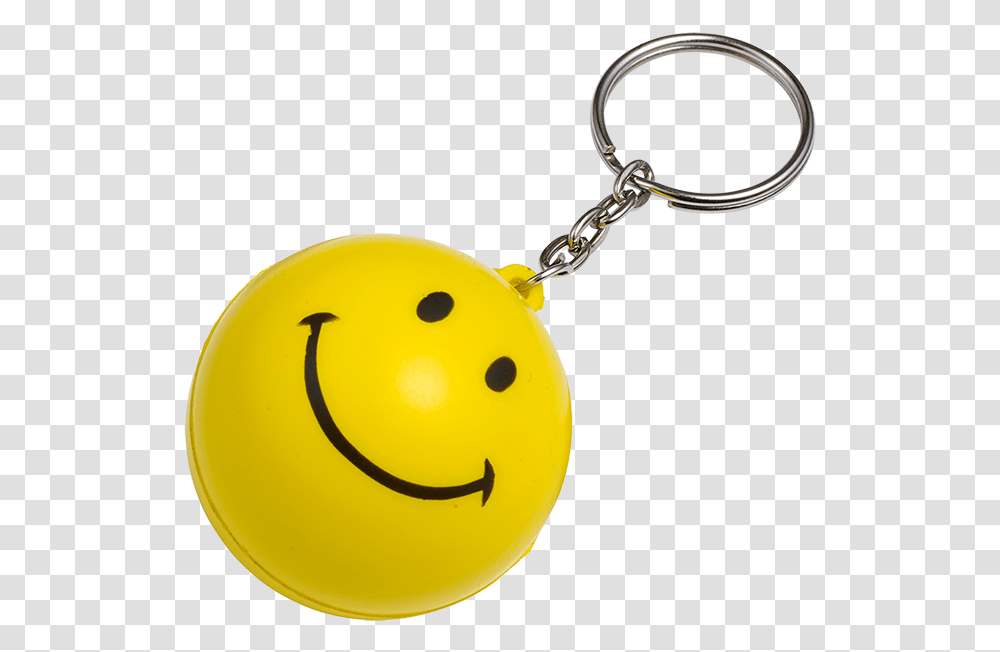 Smiley Emoji Keychain Key Ring Of Smiley, Pendant, Ball Transparent Png