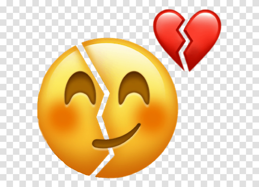 Smiley Emoji Sadness Broken Heart Smiley Download Broken Heart Emoji, Lamp, Label, Text, Gold Transparent Png