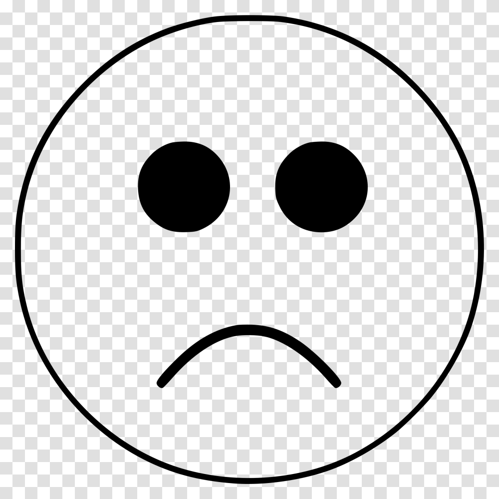 Smiley Emoticon Face Black And White Clip Art Sad Face Clip Art Black And White, Gray Transparent Png