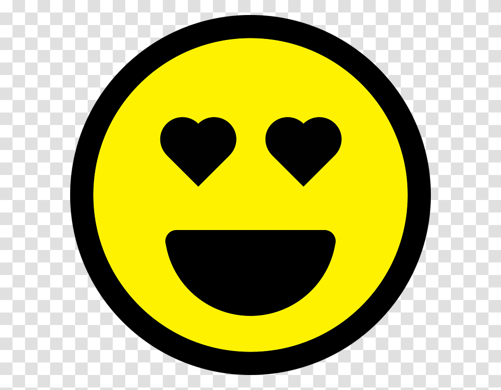 Smiley Emoticon Love Face Icon Good Sign Symbol Smiley, Pac Man Transparent Png